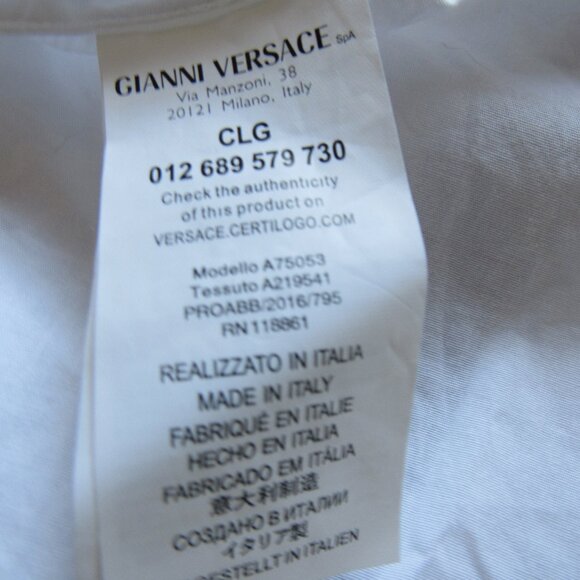 Versace Classic Men's Long Sleeve Shirt Cotton Size 40-15 3/4,made in Italy - Picture 4 of 10